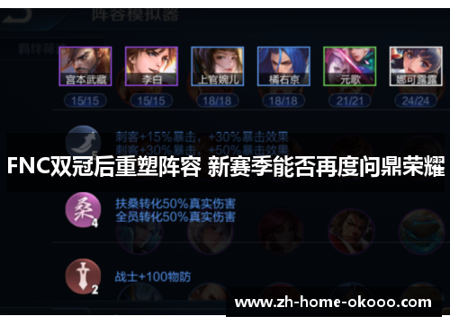 FNC双冠后重塑阵容 新赛季能否再度问鼎荣耀